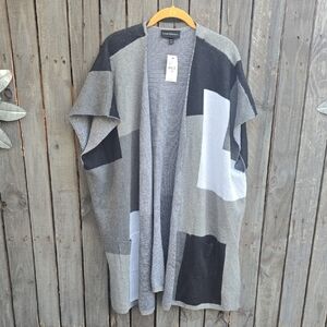 Lane Bryant Gray and Black Knit Cardigan